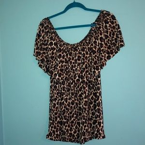Avenue leopard off the shoulder blouse size 24w
